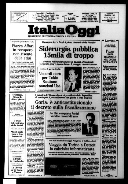 Italia oggi : quotidiano di economia finanza e politica